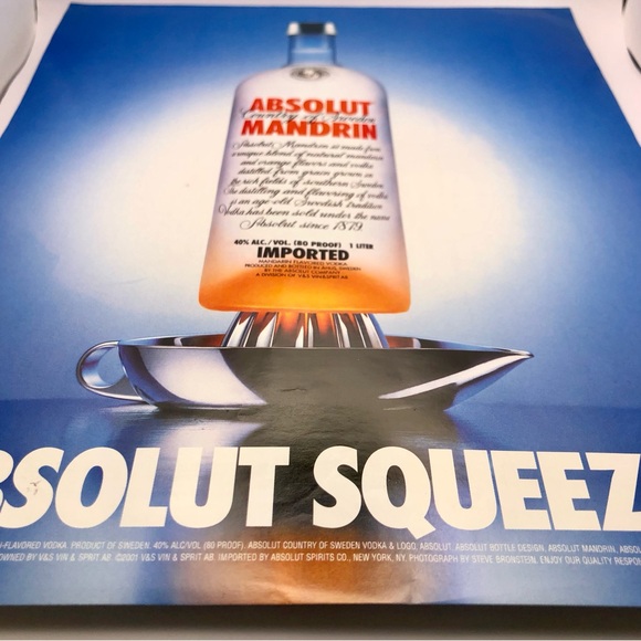 🟢[Absolut Vodka] ABSOLUT SQUEEZE Original 2001 Vintage Magazine Advertisement - Picture 3 of 12
